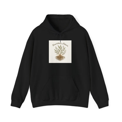 Nature Rooted Hoodie - "Nourished by Nature" Plant Graphic Sweatshirt