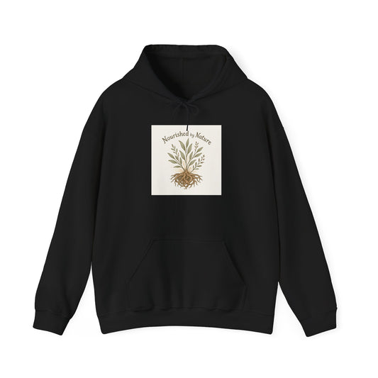 Nature Rooted Hoodie - "Nourished by Nature" Plant Graphic Sweatshirt