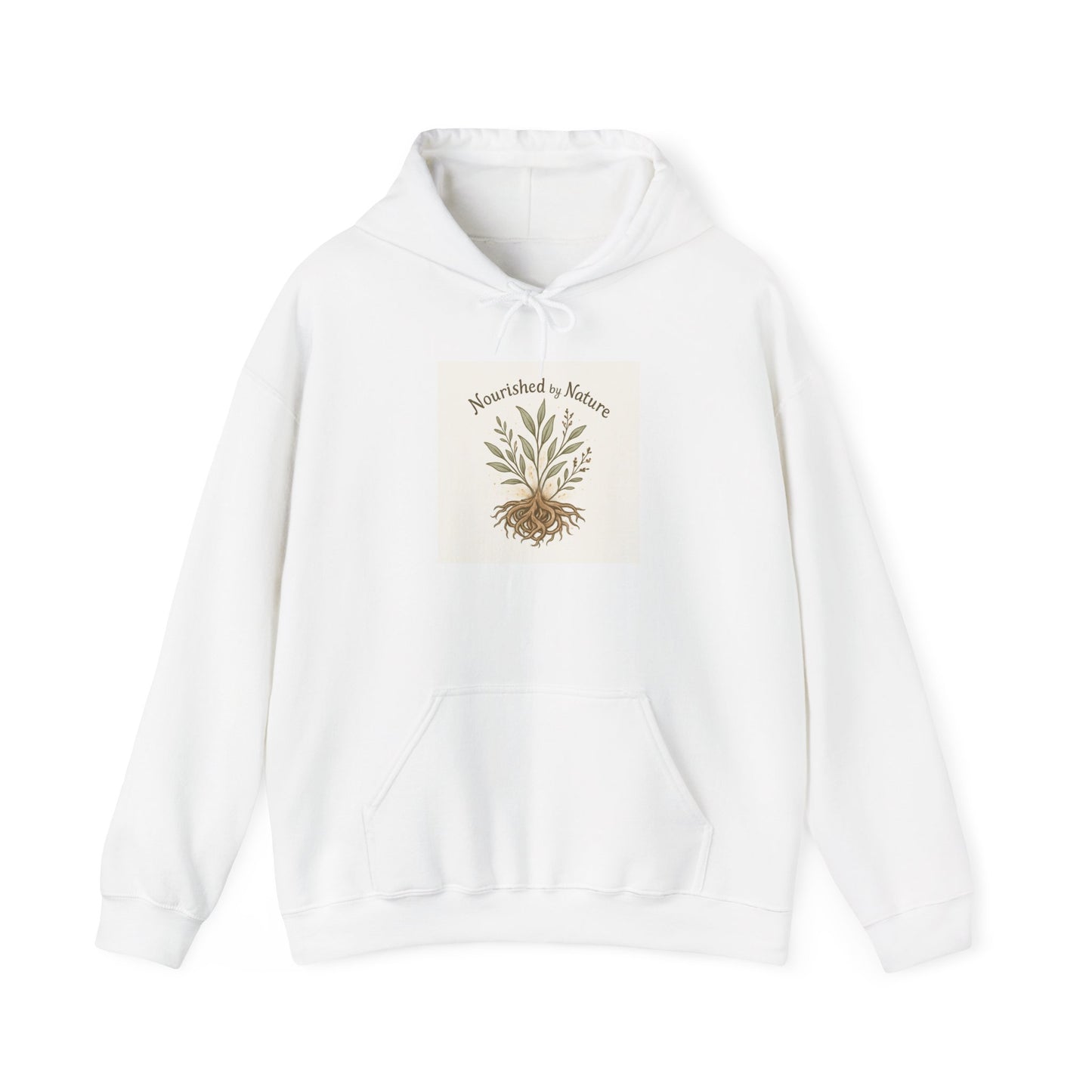 Nature Rooted Hoodie - "Nourished by Nature" Plant Graphic Sweatshirt