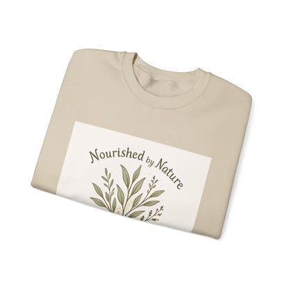 Crewneck Sweatshirt — "Nourished by Nature" Botanical Roots Eco Crewneck