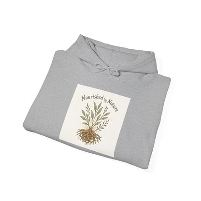 Nature Rooted Hoodie - "Nourished by Nature" Plant Graphic Sweatshirt