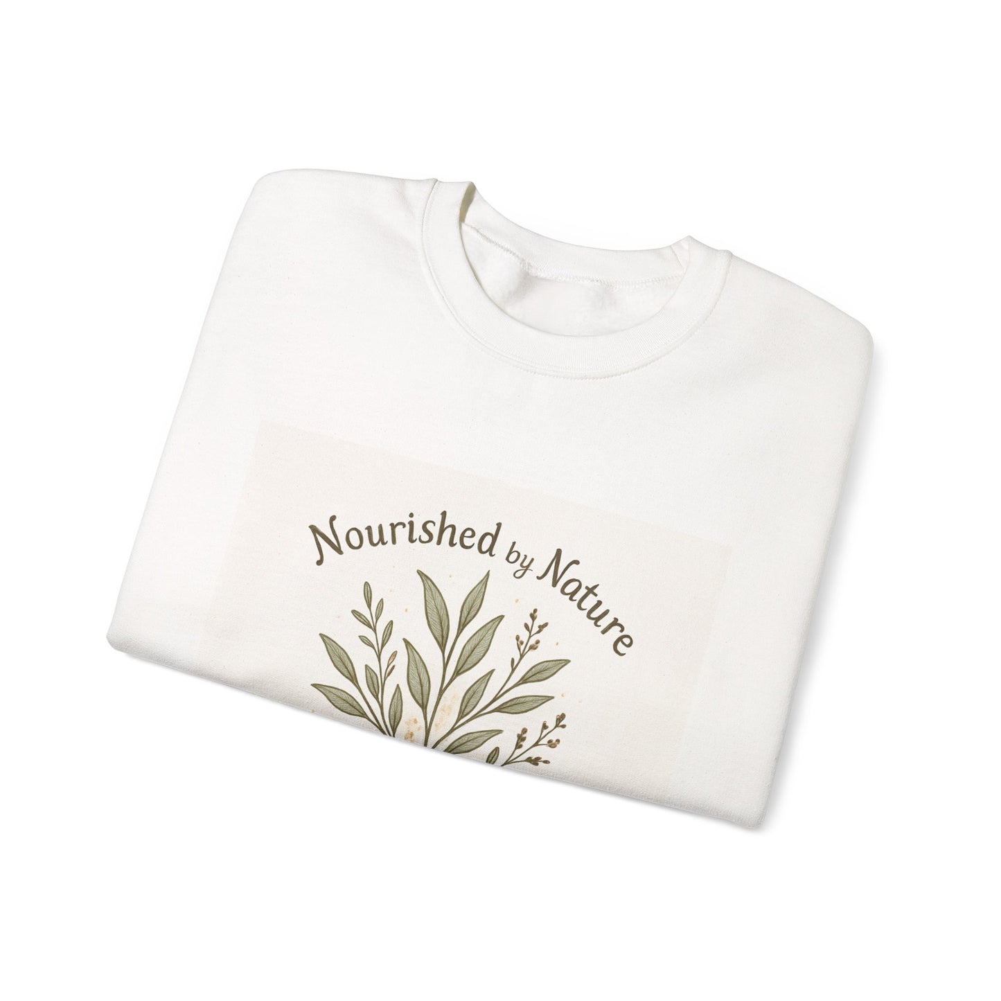Crewneck Sweatshirt — "Nourished by Nature" Botanical Roots Eco Crewneck