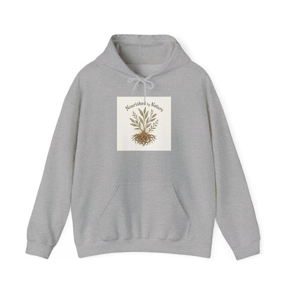 Nature Rooted Hoodie - "Nourished by Nature" Plant Graphic Sweatshirt