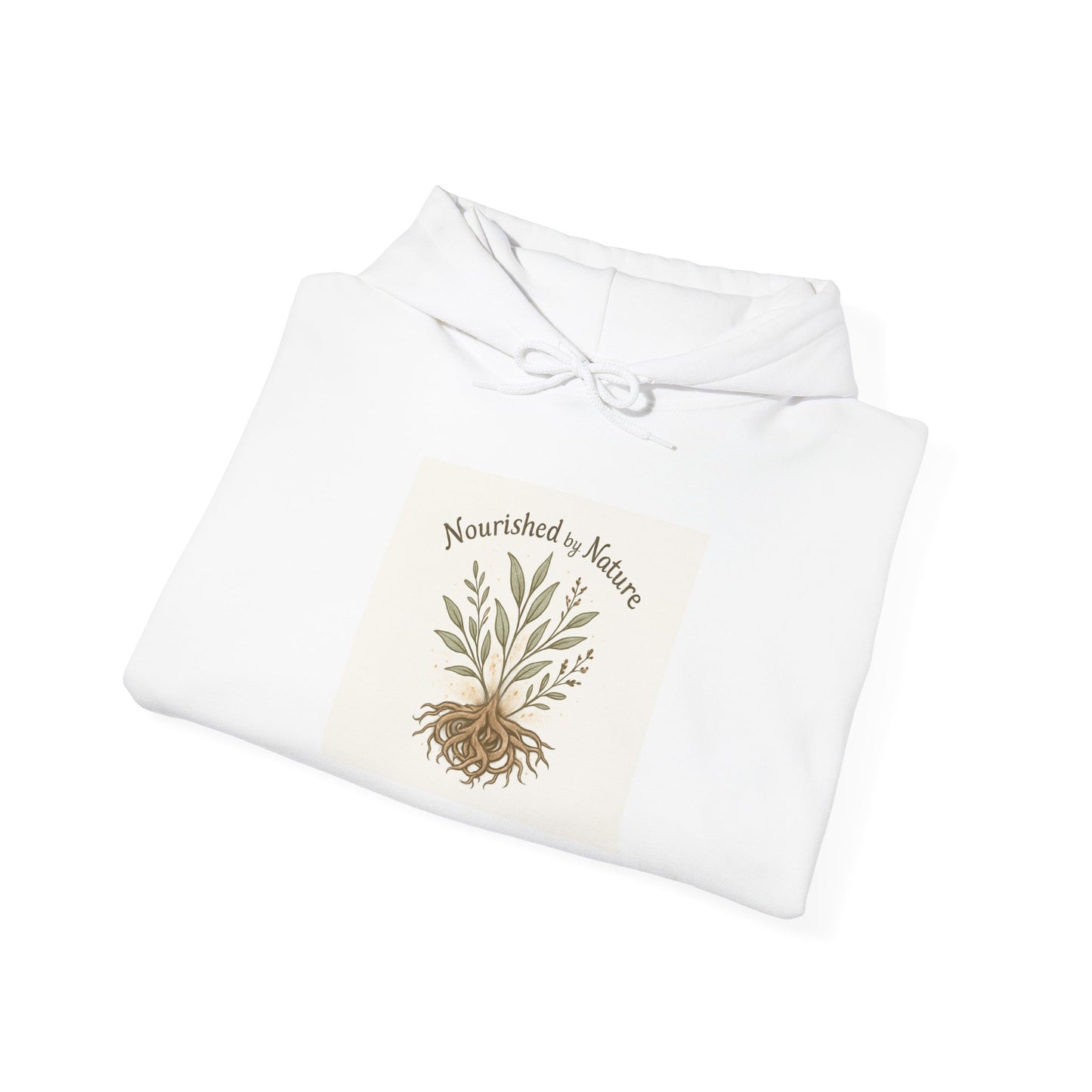 Nature Rooted Hoodie - "Nourished by Nature" Plant Graphic Sweatshirt