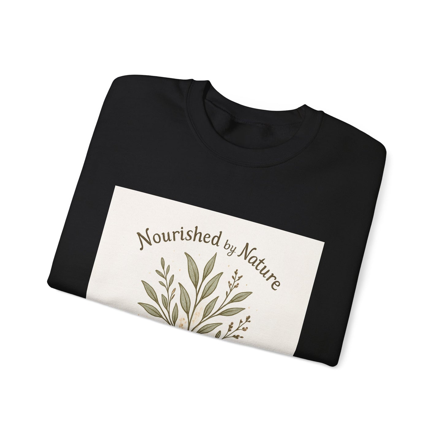 Crewneck Sweatshirt — "Nourished by Nature" Botanical Roots Eco Crewneck