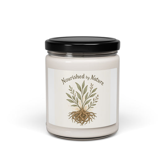 Soy Candle — "Nourished by Nature" Botanical Scented Jar (9 oz)