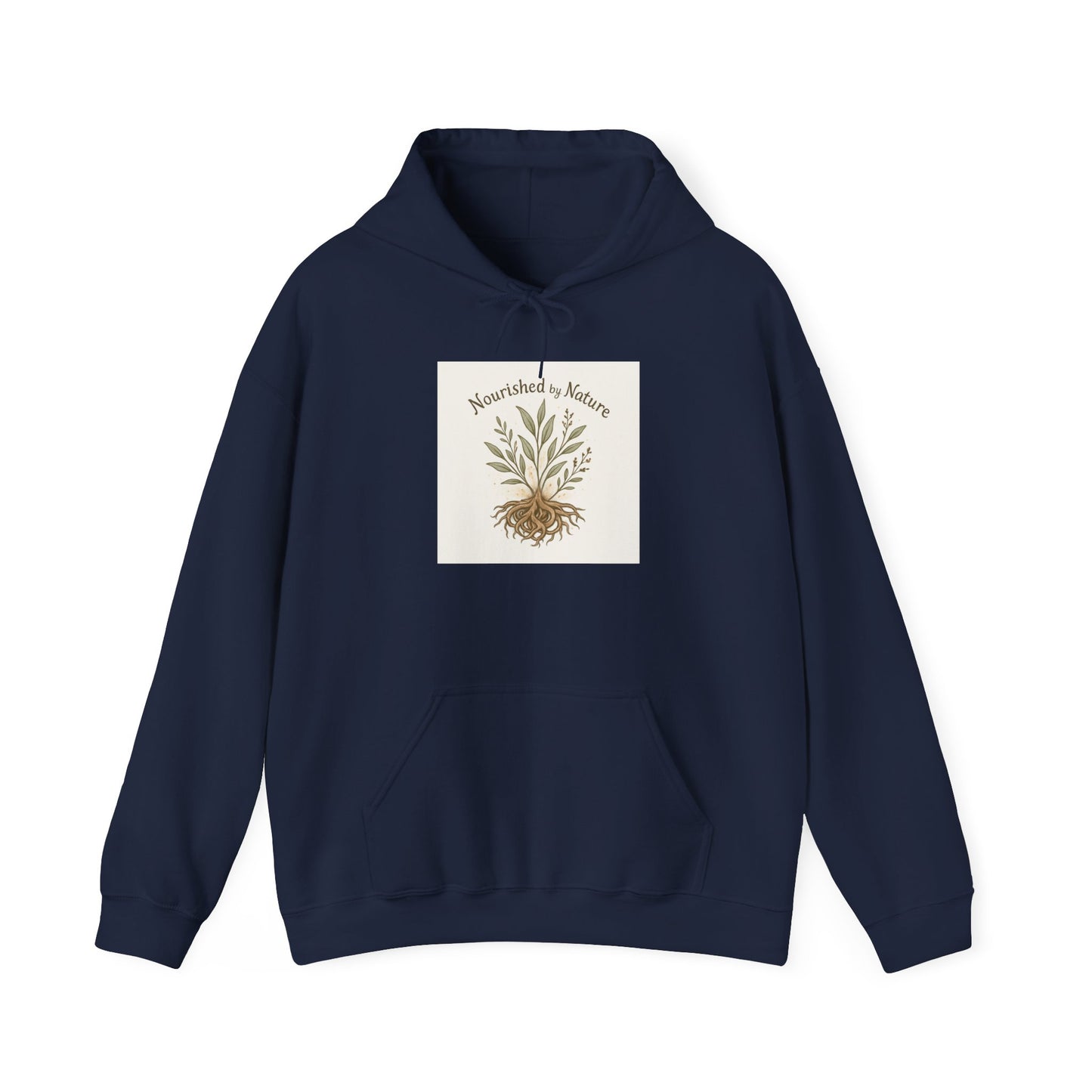 Nature Rooted Hoodie - "Nourished by Nature" Plant Graphic Sweatshirt