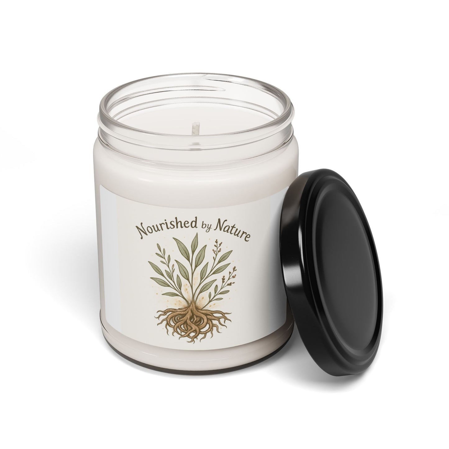 Soy Candle — "Nourished by Nature" Botanical Scented Jar (9 oz)